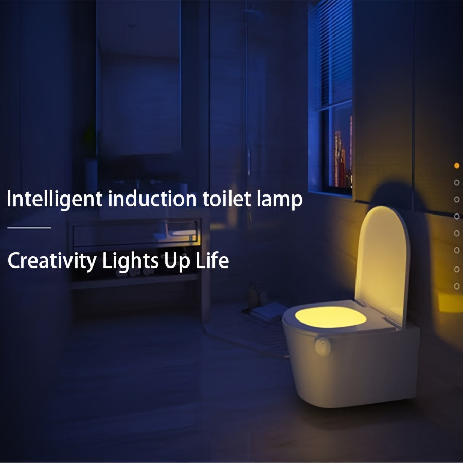 LED Toilet Night Light Motion-Activated 16 Color Wall Mount Battery Operated
