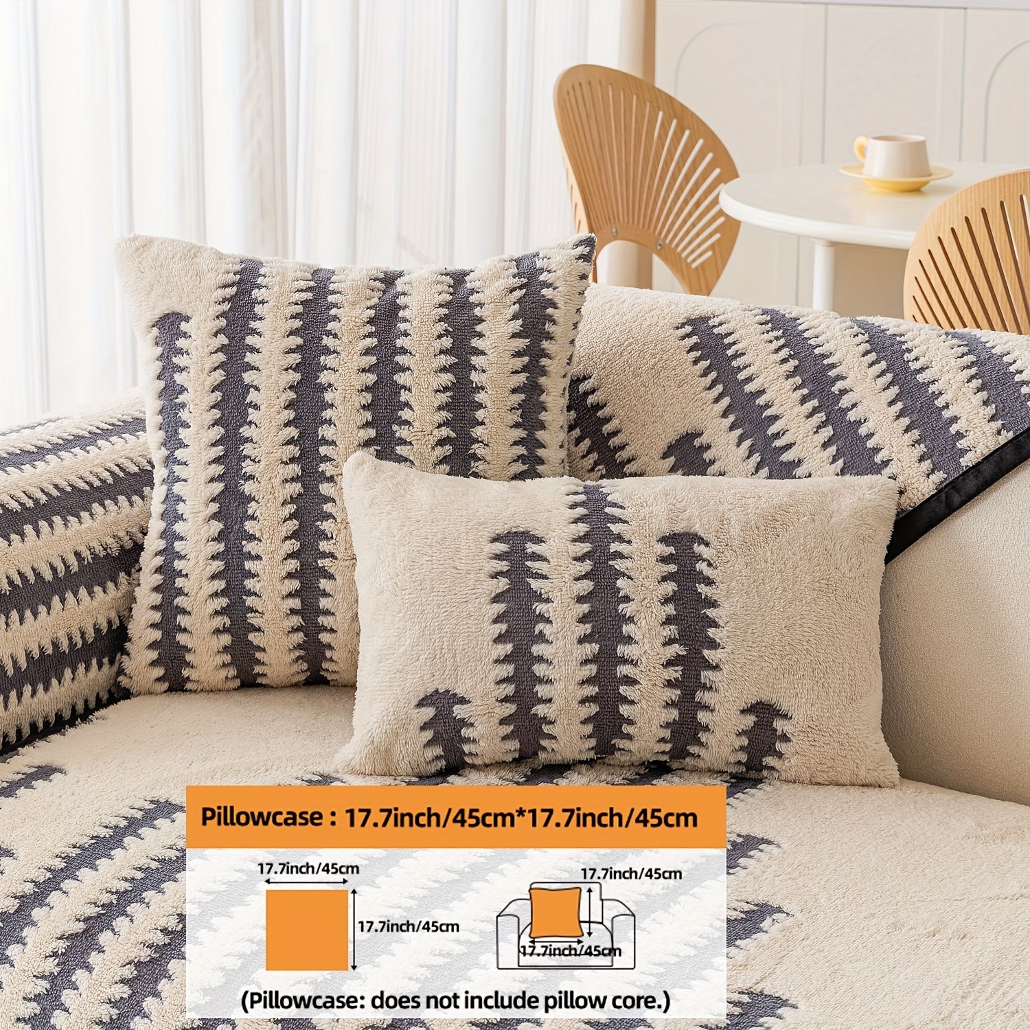 Современная накидка на нордический диван с черно-белой полоской, безопасная для домашних животных, противоскользящая, для 1-4 мест