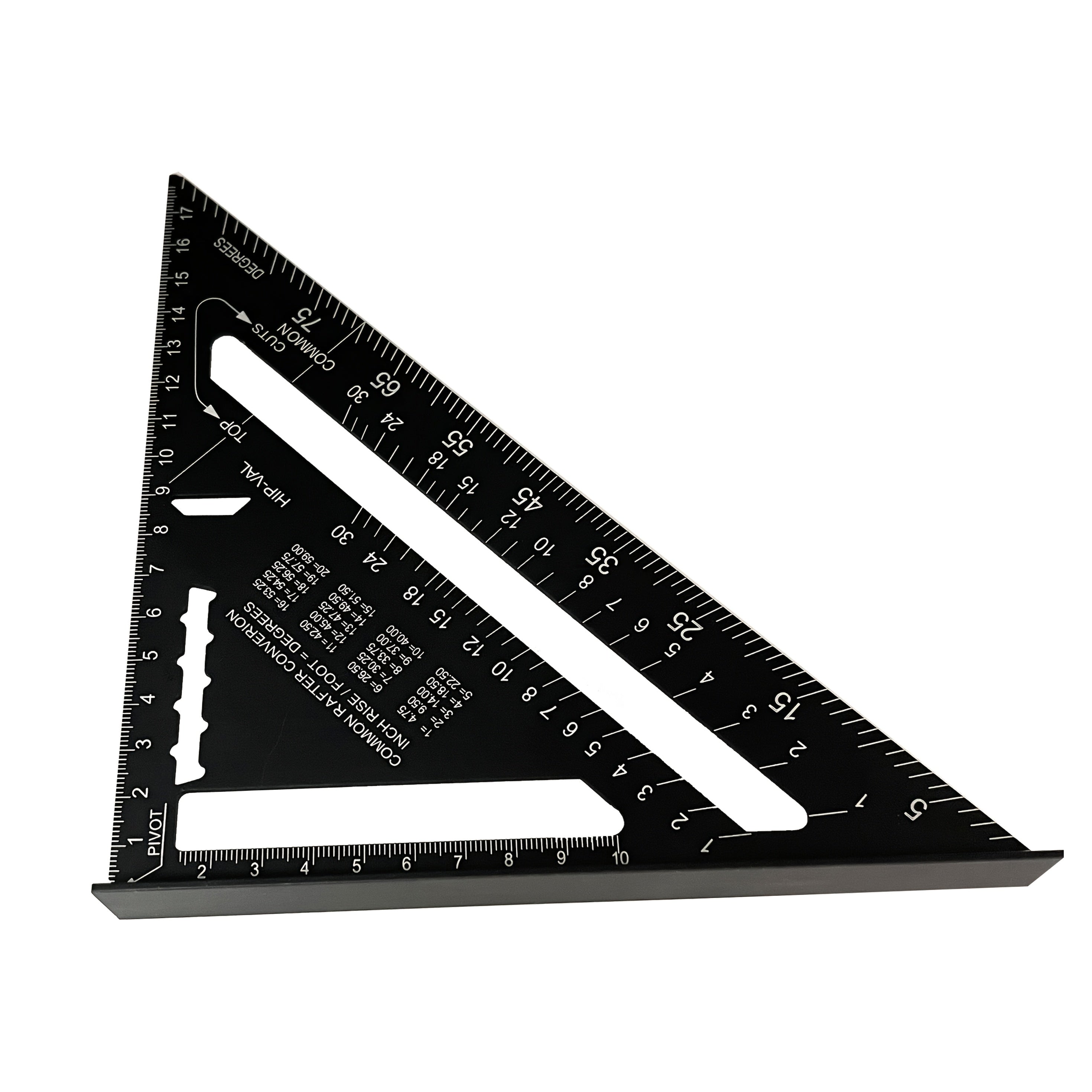 Черный алюминиевый транспортир с углами 90° и 45°, водонепроницаемый, устойчивый к царапинам для деревообработки, промышленности, науки