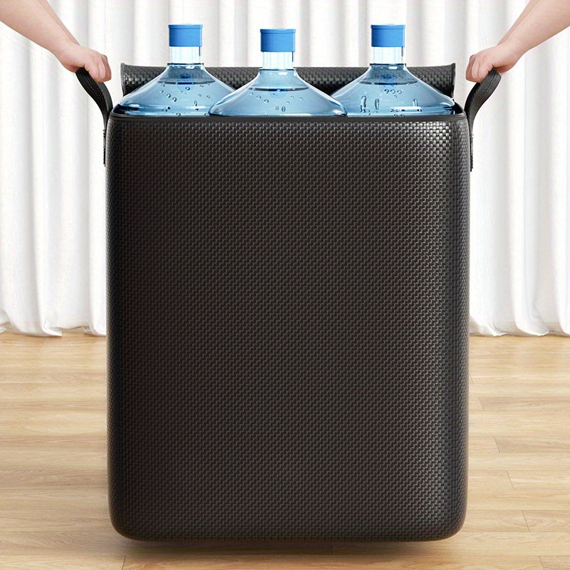 Black Extra Large Canvas Storage Box with Lid Waterproof Dustproof Moisture-Proof for Clothing Quilts Household Moving