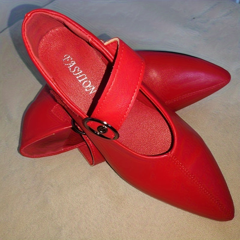 2023 Весна и Осень Новинка: Британские туфли с пряжкой в форме рыбы, модные открытые туфли на блокированном каблуке для женщин - Комфортные высокие каблуки, водоотталкивающие, стиль Д'Орсай, средний каблук, изготовлены из