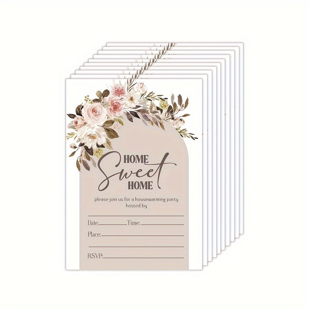 Цветочные акварельные приглашения на новоселье 12,7x17,78 см с конвертами для открытых домов и празднования новоселья