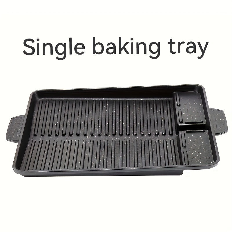 Non-stick rectangular grill pan for indoor outdoor cooking restaurant supplies metal