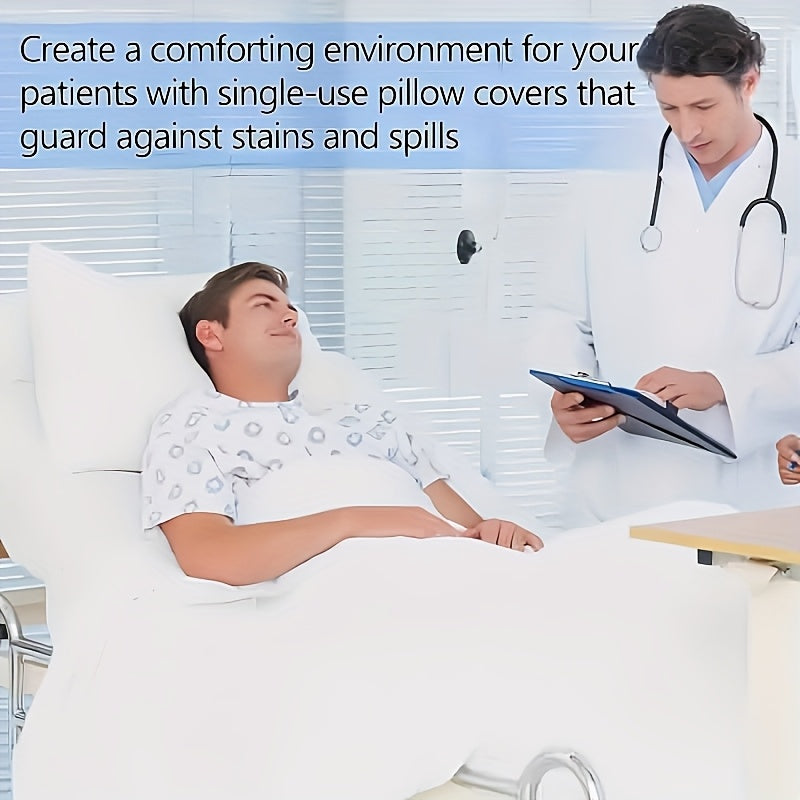 Two-Pack Disposable White Pillowcases Non-Woven Breathable Dust-Free Hotel Spa