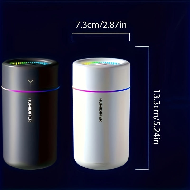 Mini Black USB Humidifier with LED Lights for Car Office Bedroom Travel