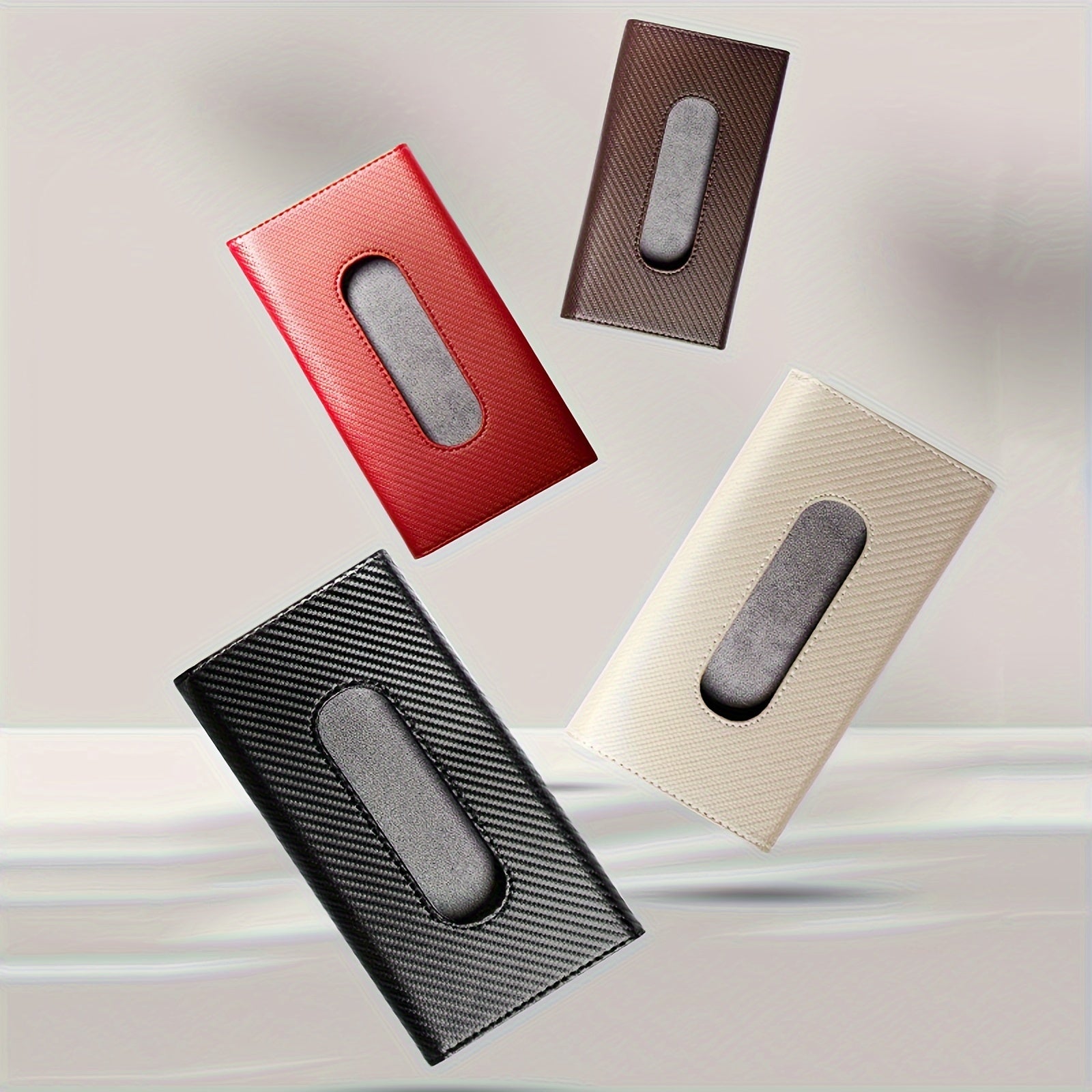 Car Sun Visor Tissue Holder PU Leather Multi-Functional Napkin Box for All Models