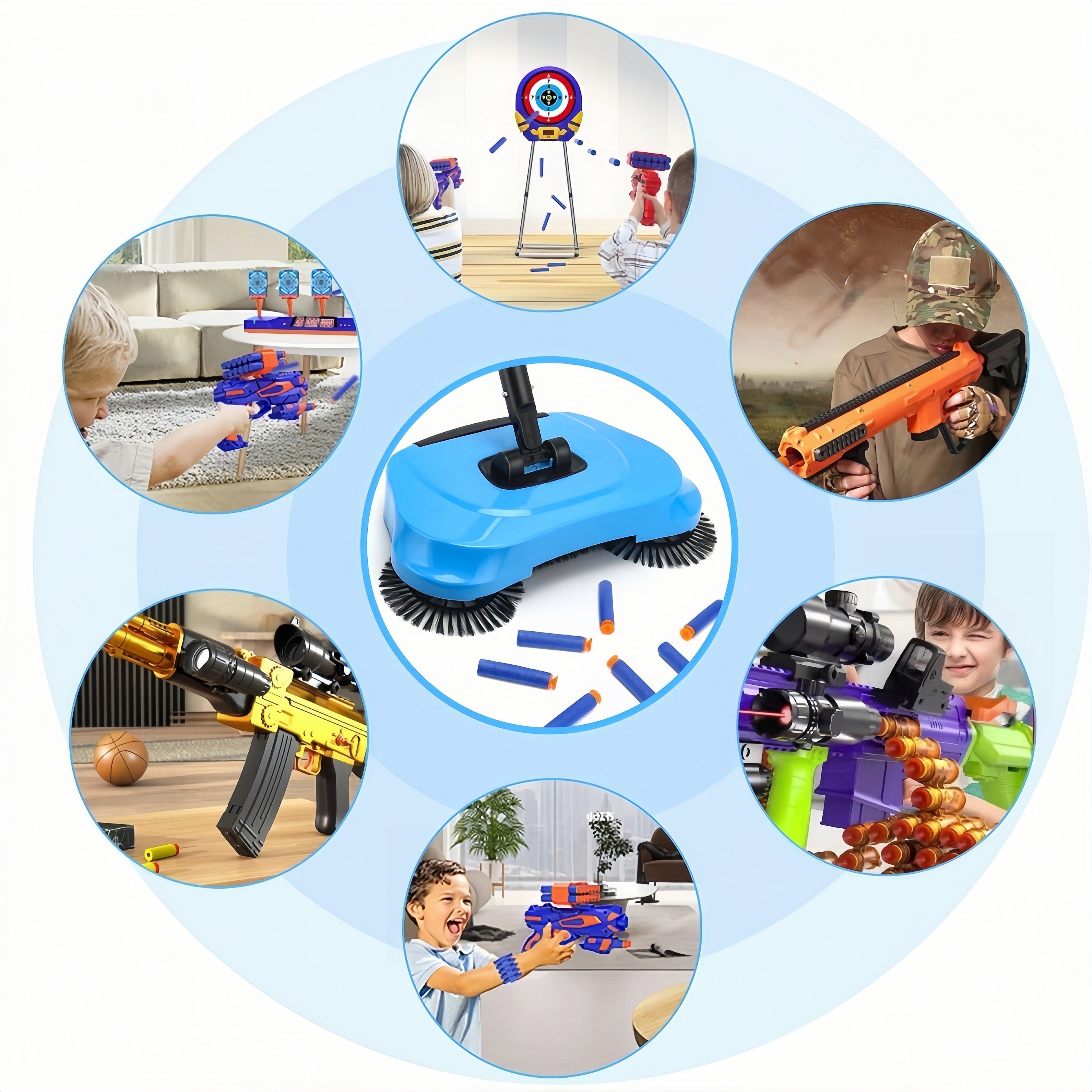 3-in-1 Manual Broom Dustpan Mop Set for Hard Floors Pet Hair Spills