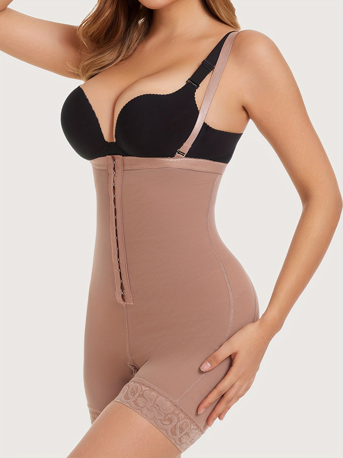 Shapewear Jumpsuit with Adjustable Shapepants and Lace Details for Lingerie and Shaping