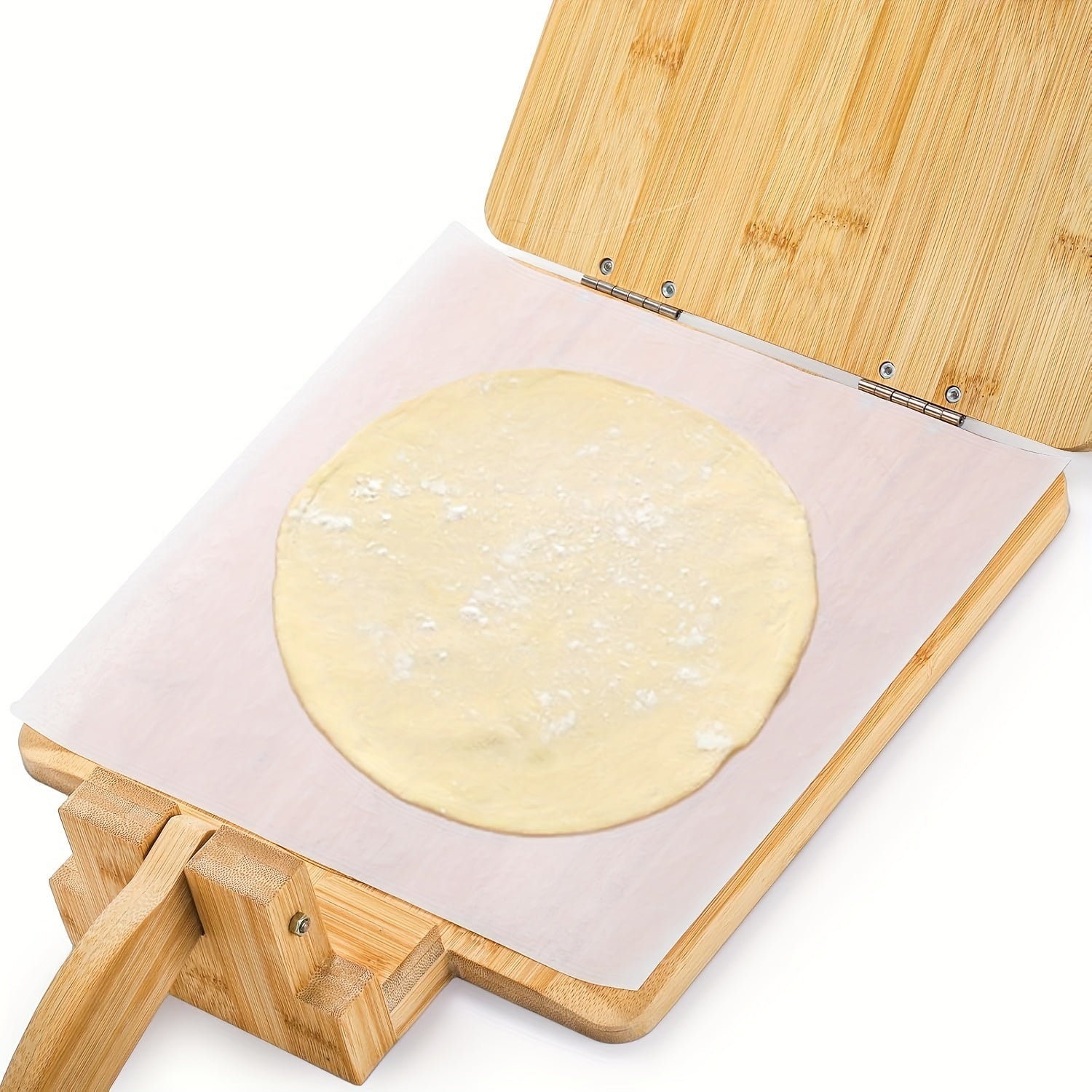 Manual Bamboo Tortilla Press and Rolling Pin for Tacos and Pancakes