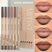 6 dona velur mat lab bo'yoq qalamchalari to'plami, uzoq davom etadigan, quruqmasdan, lablar uchun ranglar