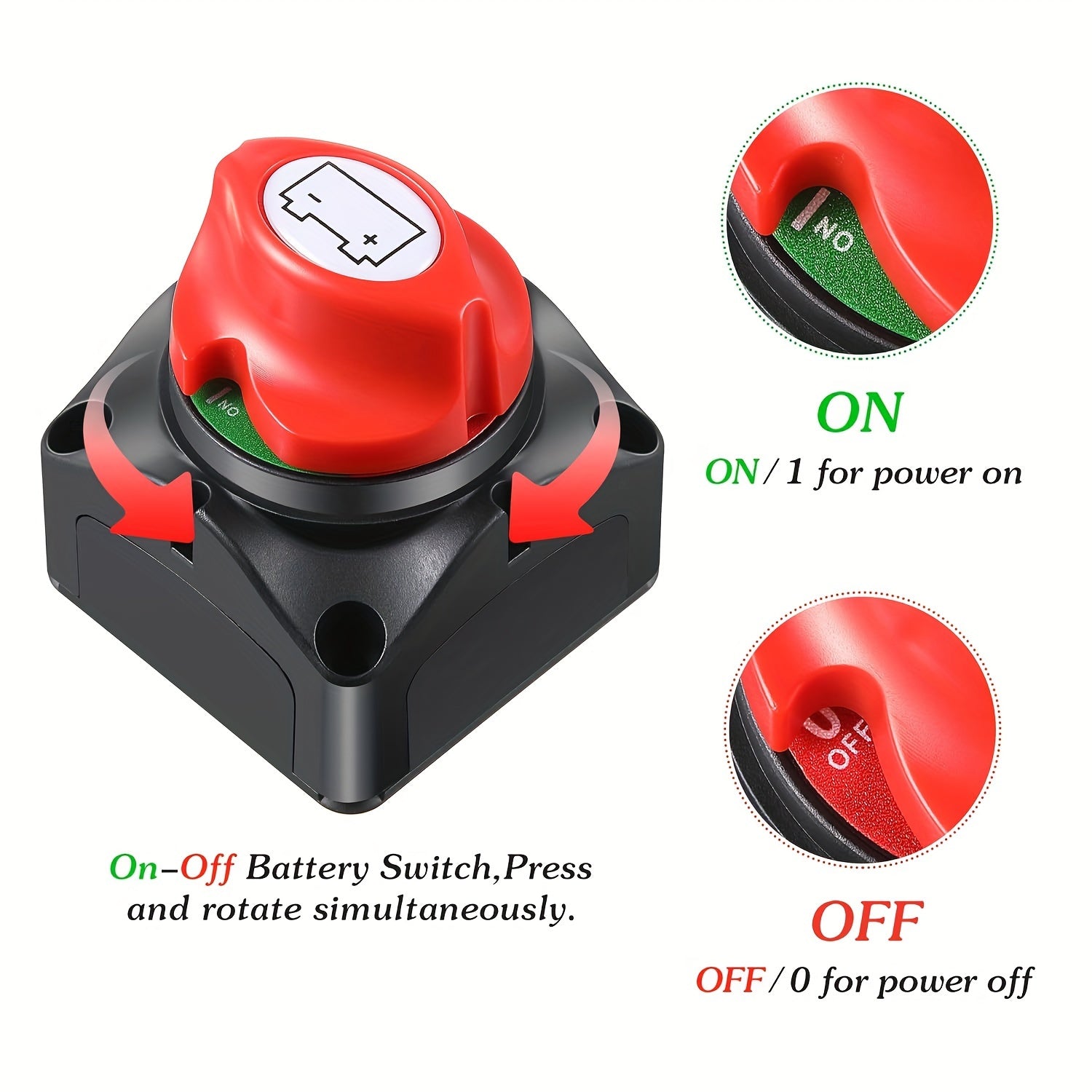 Battery Disconnect Switch 12V-48V Main Isolator Marine Automotive Truck Camper Trailer