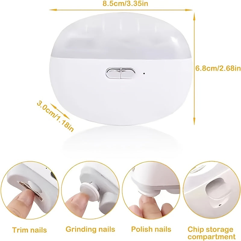Electric Nail Clipper and Tool with Smart Technology, Rechargeable, Portable, with Polishing and Grinding Functions