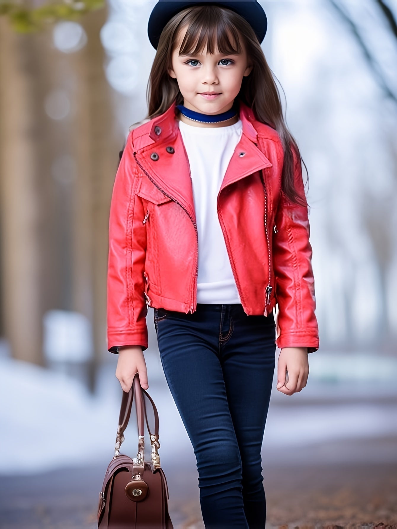 Женская мотоциклетная куртка с стоячим воротником и диагональной молнией для весны и осени