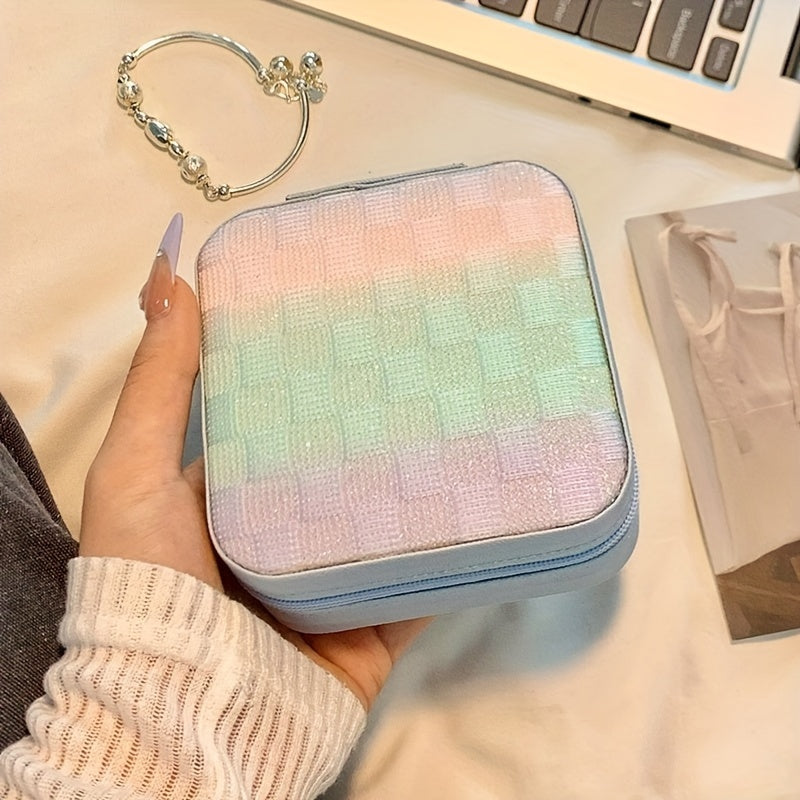 Шкатулка для хранения украшений для серег, ожерелий, колец, маленький дорожный органайзер