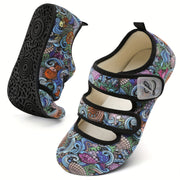 Women's Wide Slip-On Slippers with Rubber Sole Indoor Outdoor House Shoes