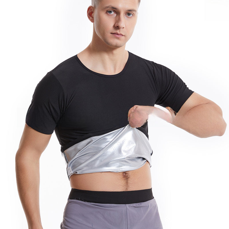 Traje deportivo para hombres, sudadera para correr, fitness, culturismo, con manga corta, conjunto de yoga