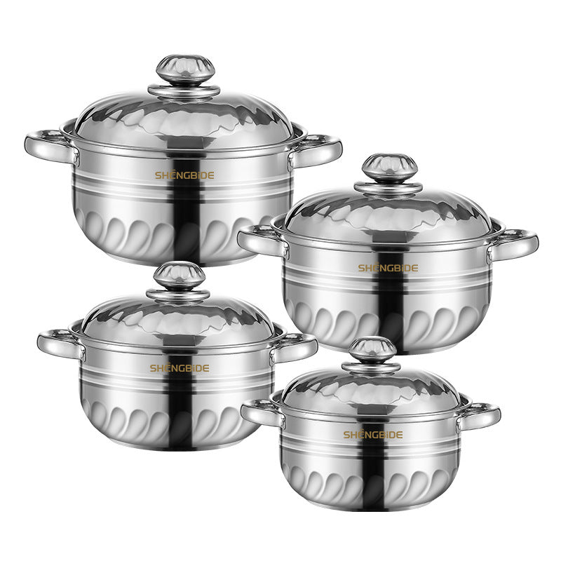 Stainless Steel Cookware Set 8-Piece Kitchen Pot Gift Household Small Pot Collection