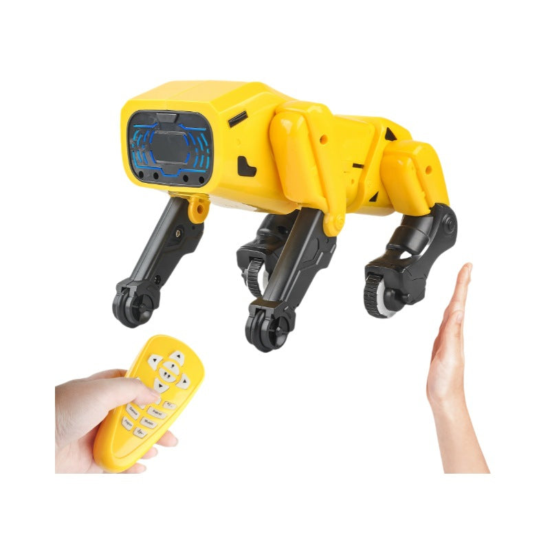 Juguete electrónico interactivo para perros con control remoto de detección de gestos amarillo