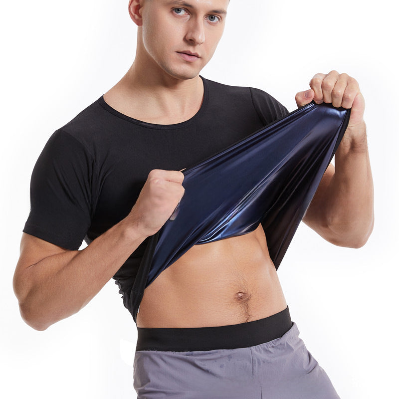 Men's Sports Sweat Suit Running Fitness Bodybuilding Short Sleeve Yoga Suit