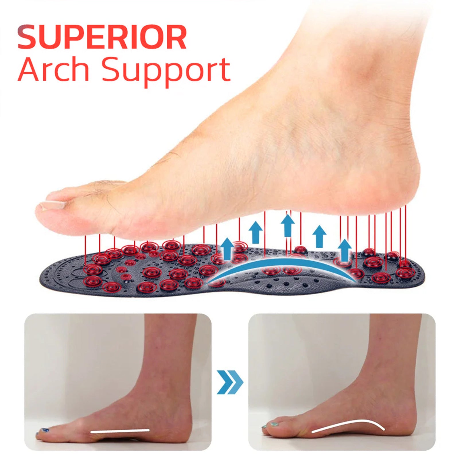 Foot Arch Insoles for Body Care and Slimming Non-slip Wear-Resistant Support