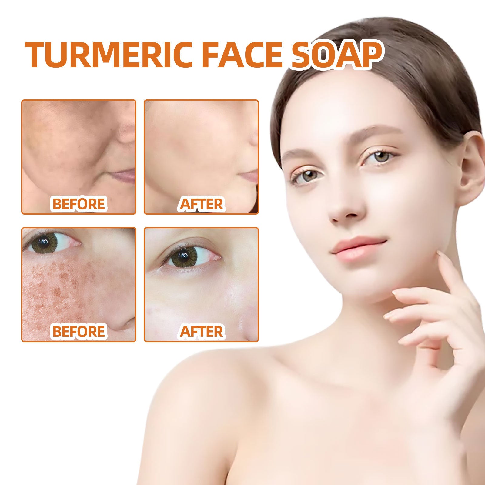 Turmeric Face Cleansing Soap for Soft Skin and Spot Repair Facial Wash
