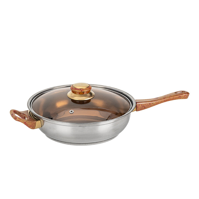 Stainless Steel Cookware Set 12-Piece Gold Non-Stick Kitchen Pots and Pans