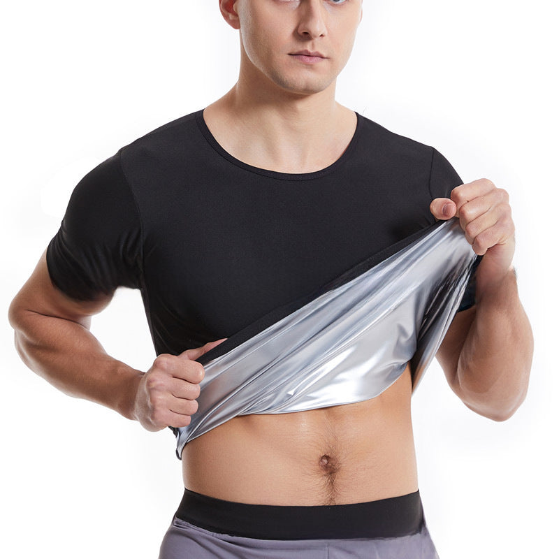 Men's Sports Sweat Suit Running Fitness Bodybuilding Short Sleeve Yoga Suit