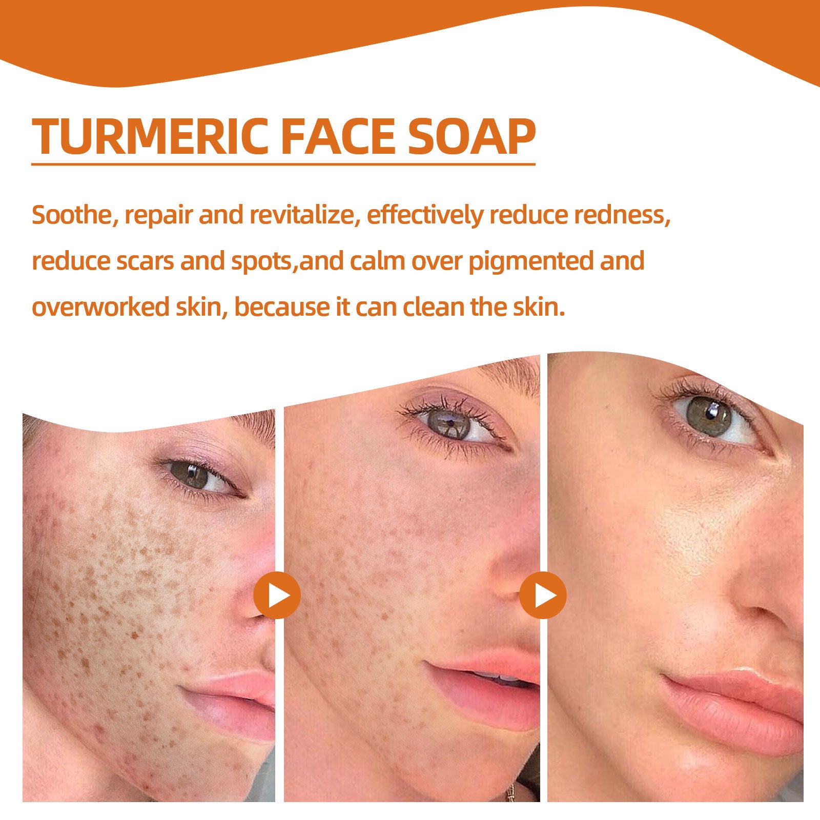 Turmeric Face Cleansing Soap for Soft Skin and Spot Repair Facial Wash