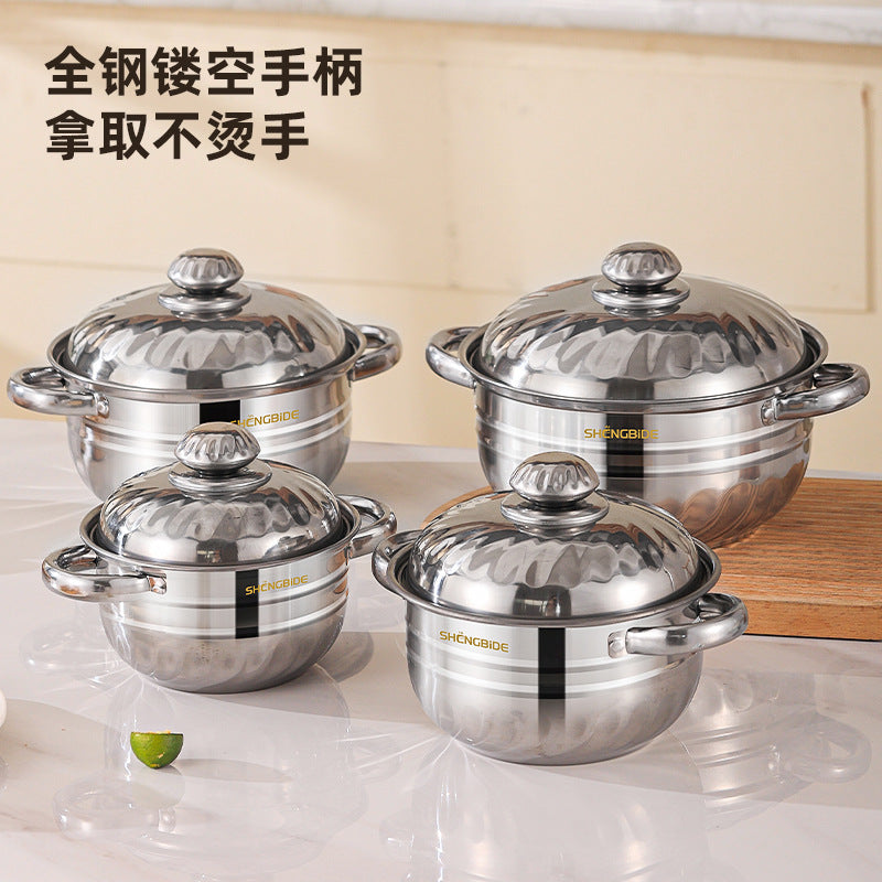 Stainless Steel Cookware Set 8-Piece Kitchen Pot Gift Household Small Pot Collection