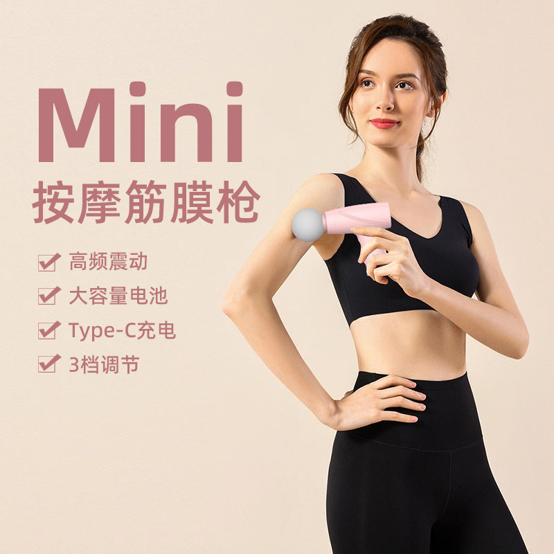 Portable Fascia Gun Muscle Relaxation Mini Electric Massage Device USB Handheld Therapy Gun