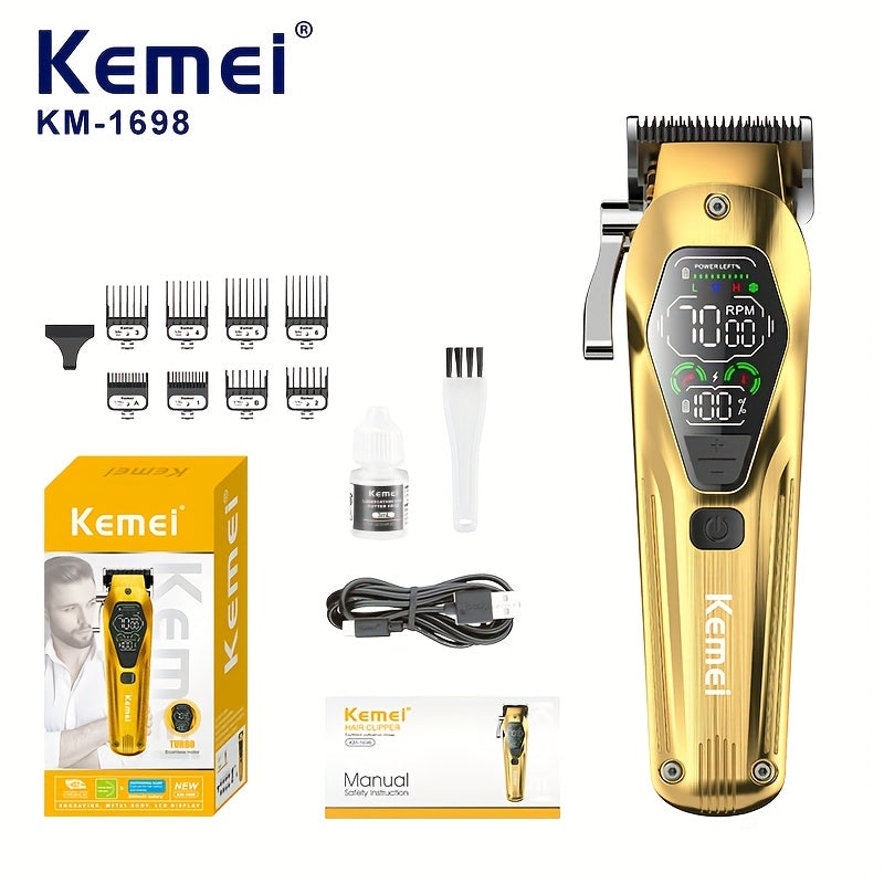 Electric Hair Clipper with LED Display Precision Cutting Fast USB Charging for Salons and Men