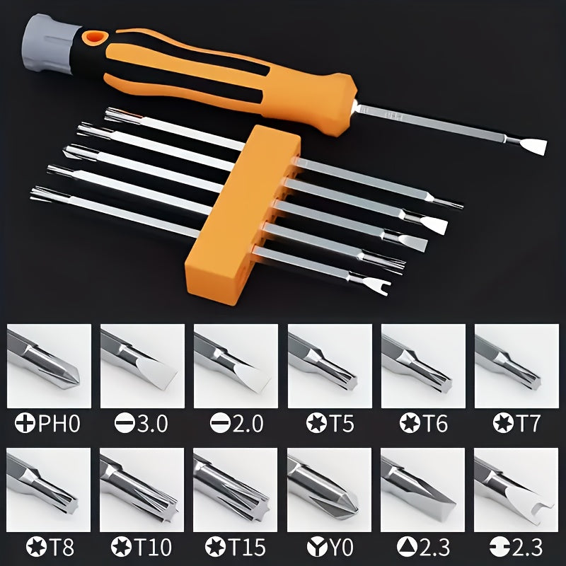 12-In-1 Carbon Steel Precision Screwdriver Set for Phones and Tablets