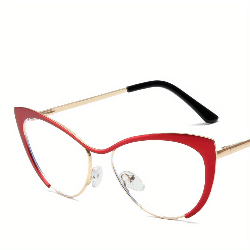 Women's Gold Cat Eye Glasses Small Frame Blue Light Reading Glasses