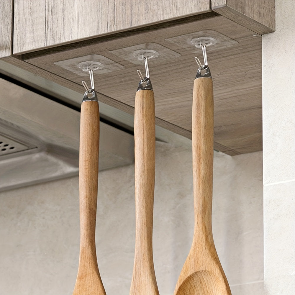 Pack de 20 ganchos adhesivos transparentes para uso en el hogar y la oficina