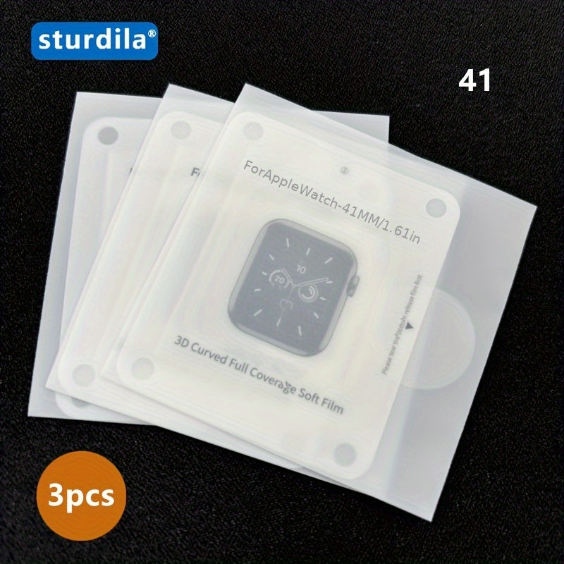 3Pcs Apple Watch Screen Protector Series 8 9 Ultra TPU Full Coverage Scratch-Resistant