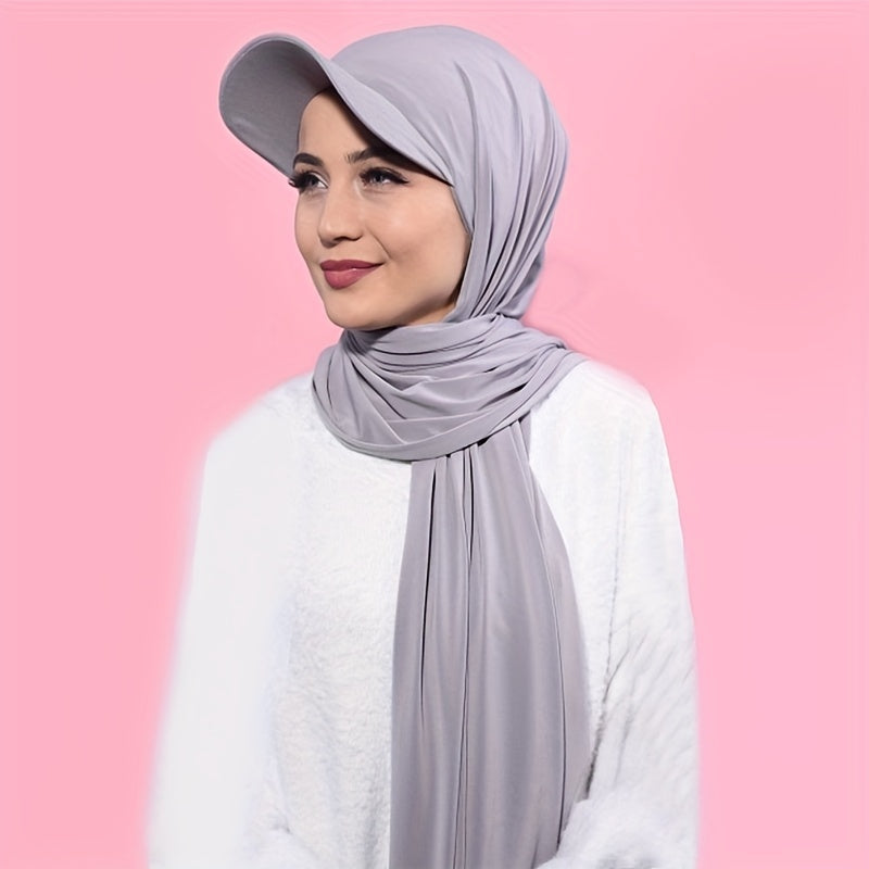 Yengil, bir rangli chiffon hijab shapkasi va boshqoq, tashqi va kundalik kiyim uchun