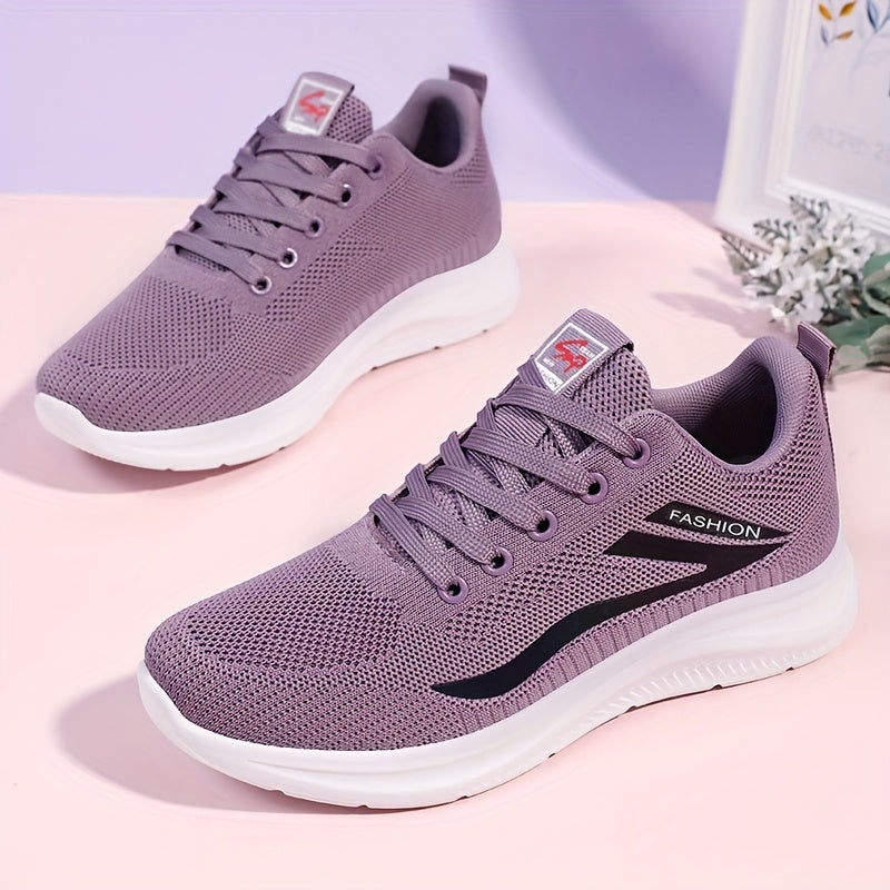Women's Casual Sports Shoes Knitted Mesh Flat Low-Top for Outdoor Activities
