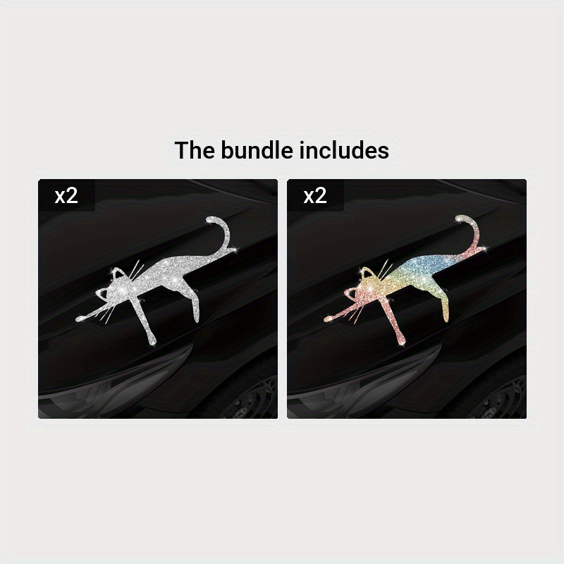 Pegatinas de gatos adorables para portátiles y equipaje, calcomanías de vinilo brillante con brillo