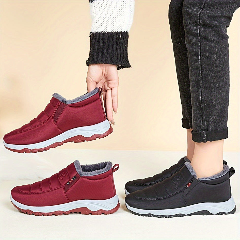 Women's Warm Short Snow Boots Slip-On Insulated Winter Shoes