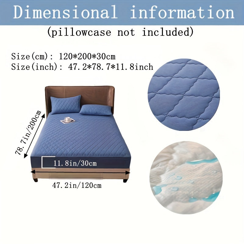 Waterproof Fitted Sheet with Geometric Embossed Pattern Deep Pocket Bed Sheet for Bedroom and Guest Room