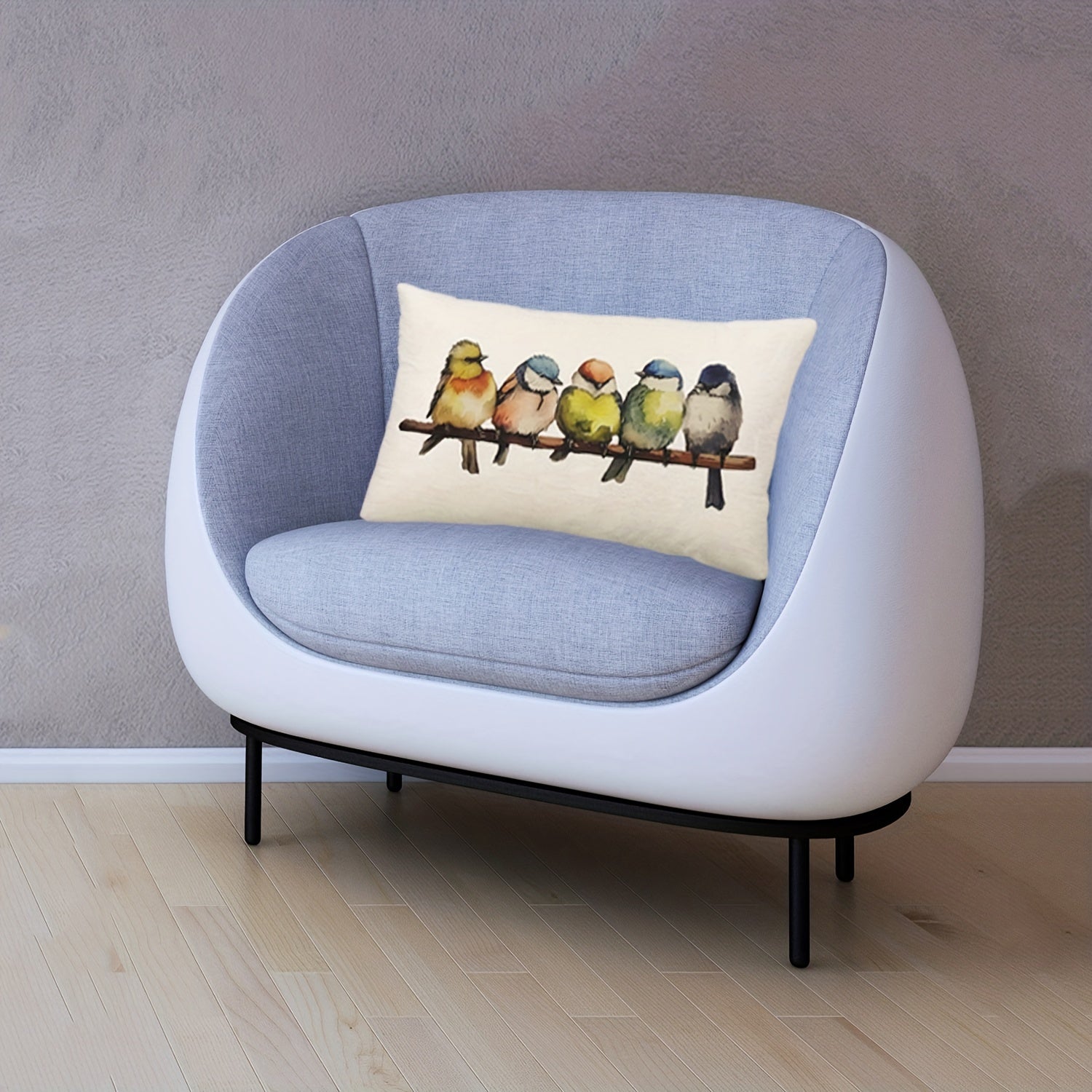 Set of 2 Bird Oil Paintings Pillow Covers 30.48cm x 50.8cm Decorative Linen