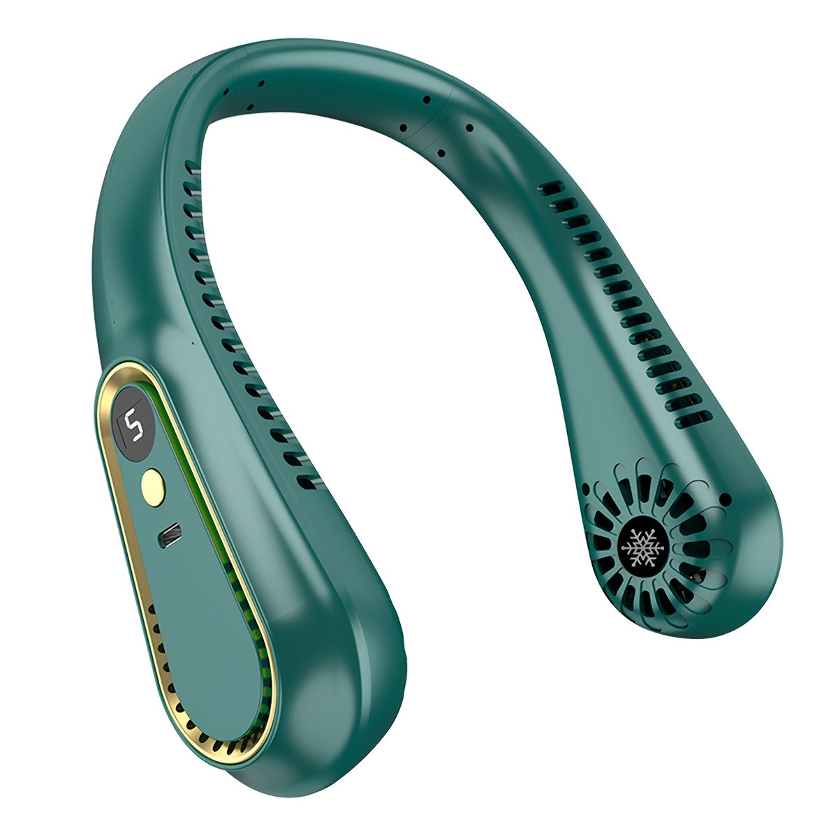 Portable Digital Neck Fan Bladeless USB Rechargeable 1200mAh Battery for Outdoor Camping Home