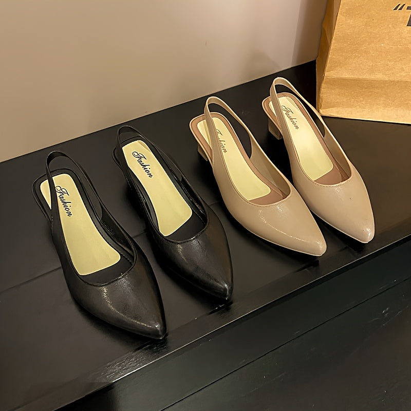 Ayollar uchun fransuz ilhomlangan burunli poyafzal, o'rta balandlikdagi EVA g'ishtli poyabzal, qora va sariq