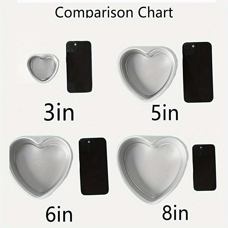 Heart-Shaped Non-Stick Aluminum Cake Mold Removable Bottom 7.62cm-25.4cm