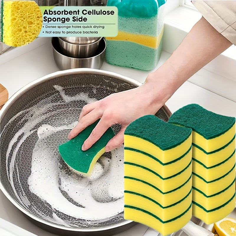 Multifunctional Cleaning Sponge Pack of 10 12 or 24 Double-Sided Scouring Pad
