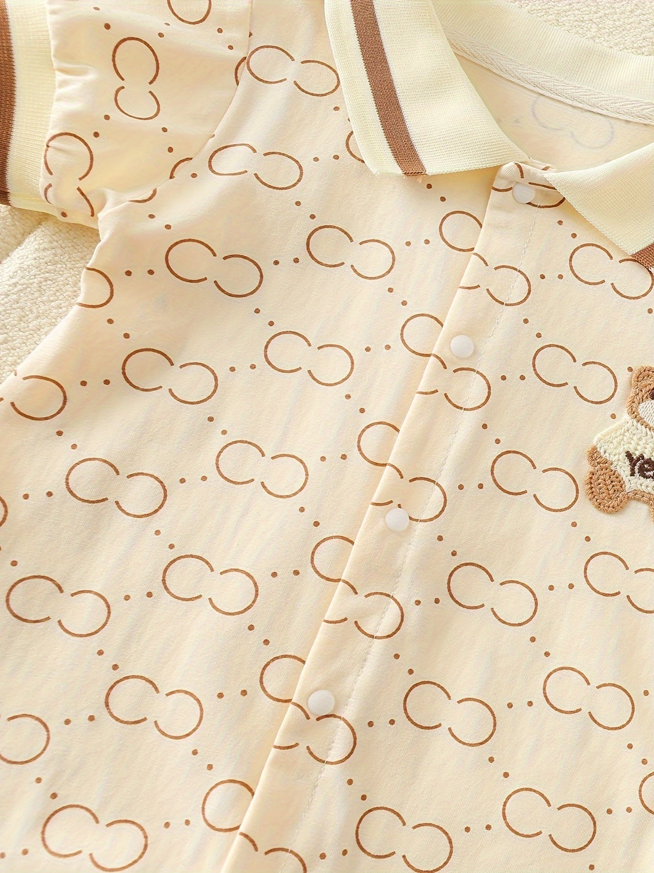 Kichkina qizlar uchun paxta romper yozgi, qisqa qoʻl, butun bo'yi bosma, tizza uzunligi