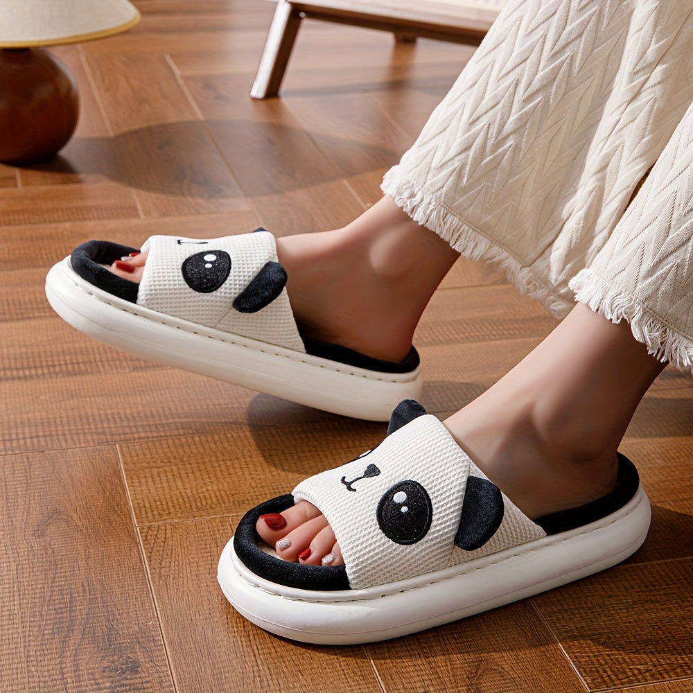 Unisex Linen Slip-On Slippers Soft Breathable Home Shoes All-Season