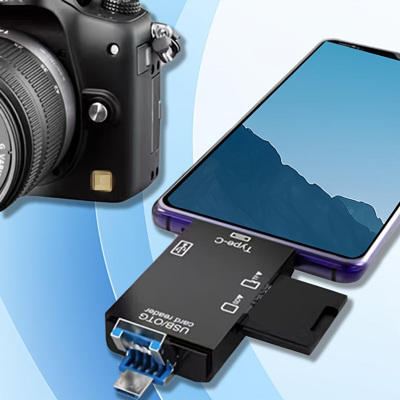 Multi-Functional 6-in-1 OTG Card Reader Adapter for SD TF USB Flash Drive