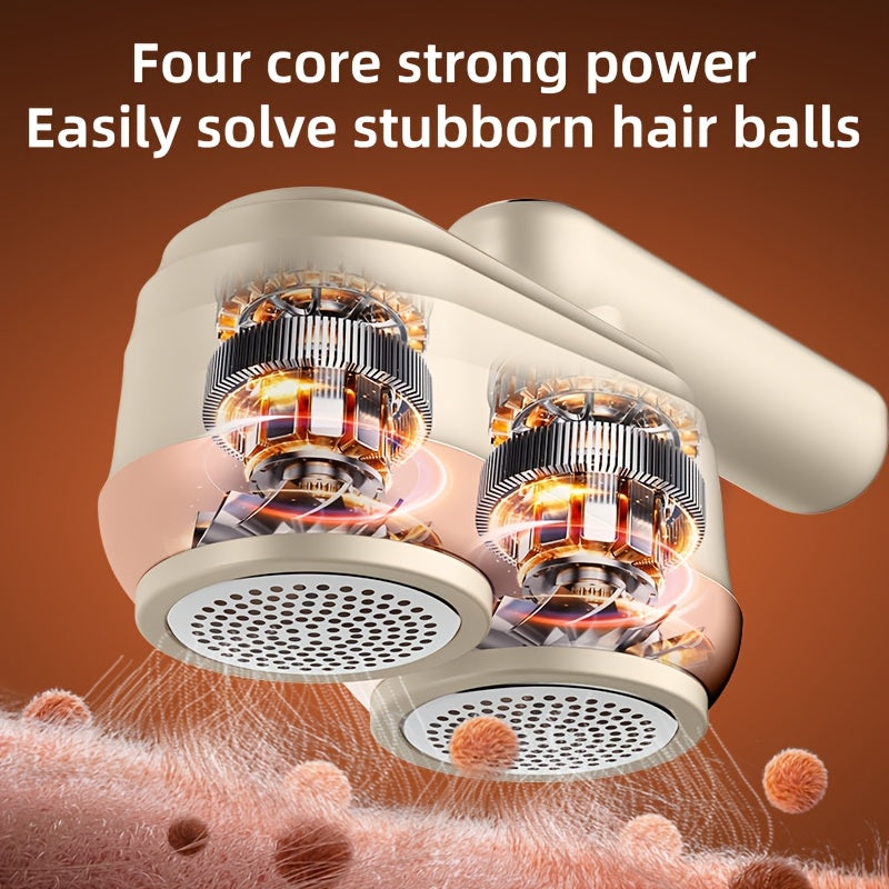 Electric Dual-Head Fabric Shaver with 12 Blades and Digital Display