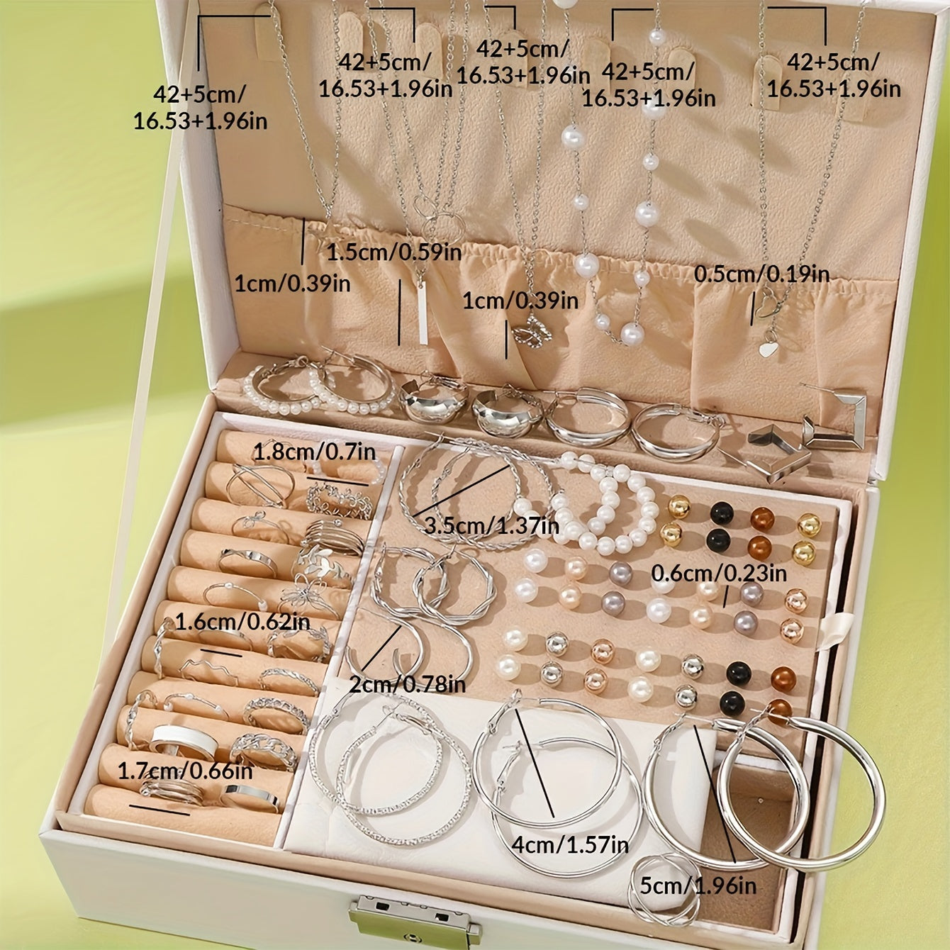 Набор из 86/83 предметов Элегантные Винтажные и Шикарные Искусственные Жемчужные Украшения для Женщин - Серьги, Ожерелья и Кольца | Идеально для повседневной носки и в качестве подарка на День святого Валентина, Рождество и День матери